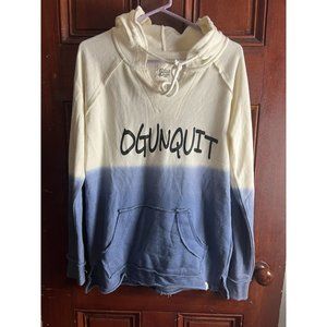 Blue 84 Ogunquit Hoodie Size M Womens Blue Ombré Raw Hem